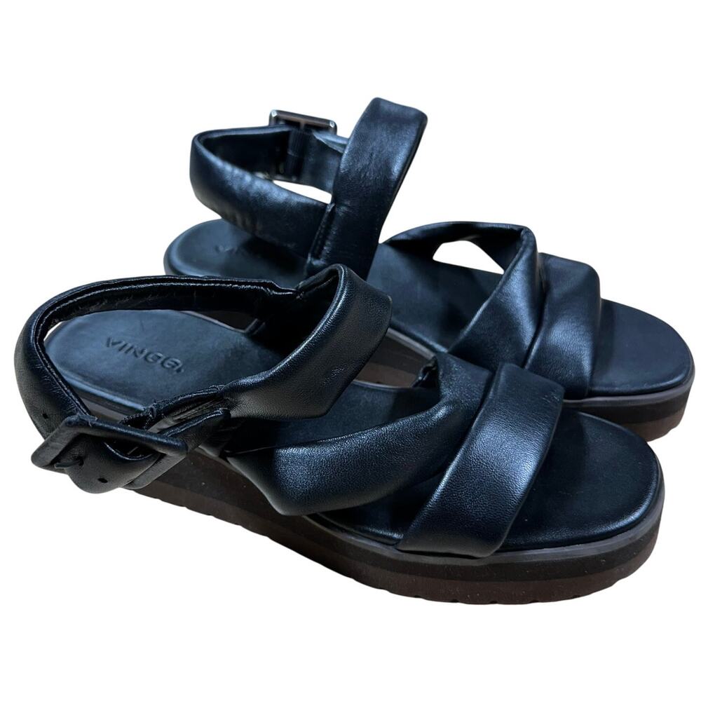 Vince Women's Skylar Strappy Slingback Sandals Black Size 6.5M New Without Box